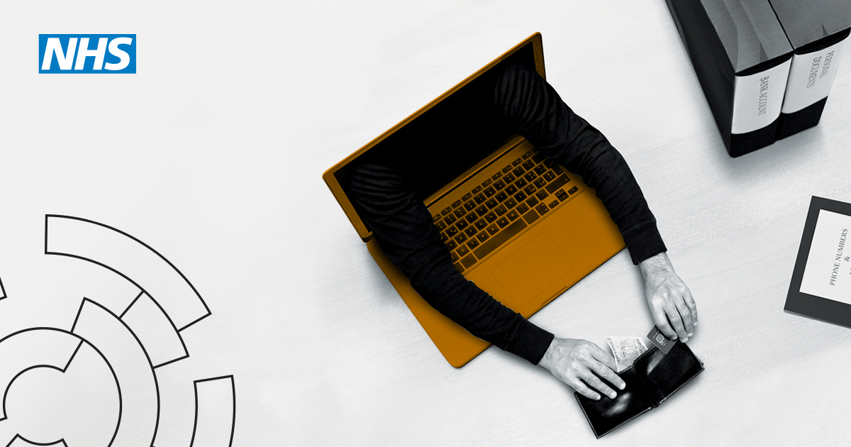 Image showing a pair of arms reaching out of a laptop screen and taking money out of a wallet
