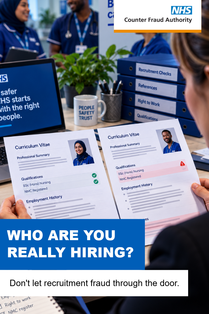Person looking at two CVs. Text reads: Who are you really hiring?