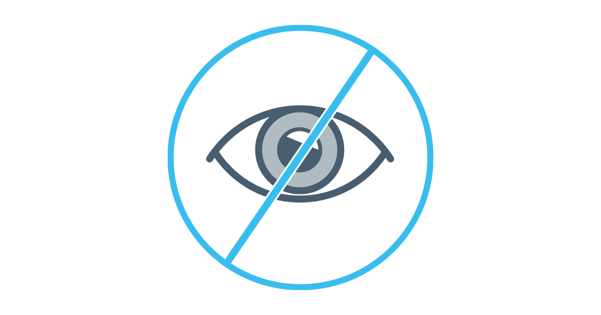 Image showing light blue ring with a blue line accross an image of an eye.