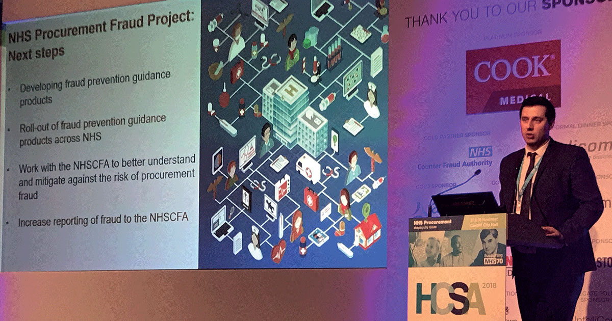 Oliver Stropnitzky delivers NHSCFA counter fraud message at HSCA conference