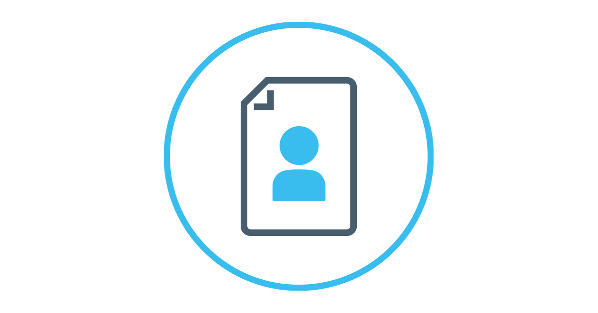 Image showing light blue ring with page icon and silhouette 