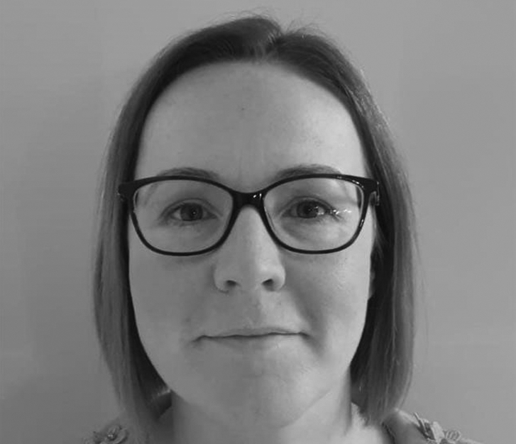 Black and white image of Rebecca Hinchcliffe