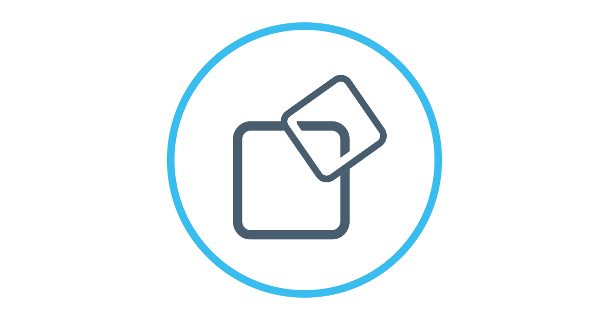 Light blue ring with two square icons inside