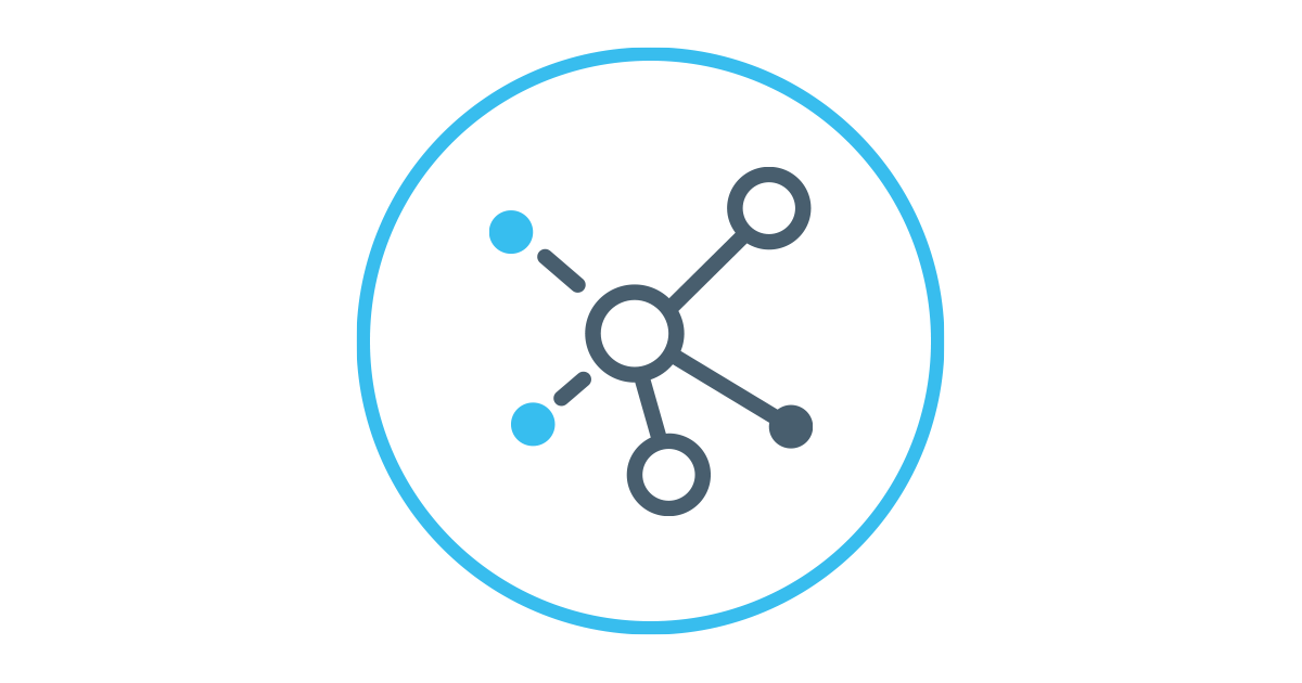 Image showing light blue ring with molecule icon in the centre 