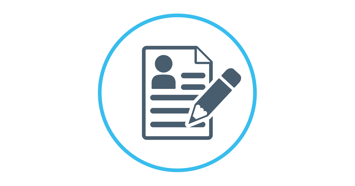 image showing light blue ring with form icon and pencil icon on top