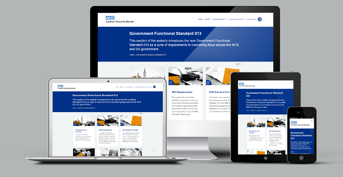 Image of multiple devies all showing the new online standards service.