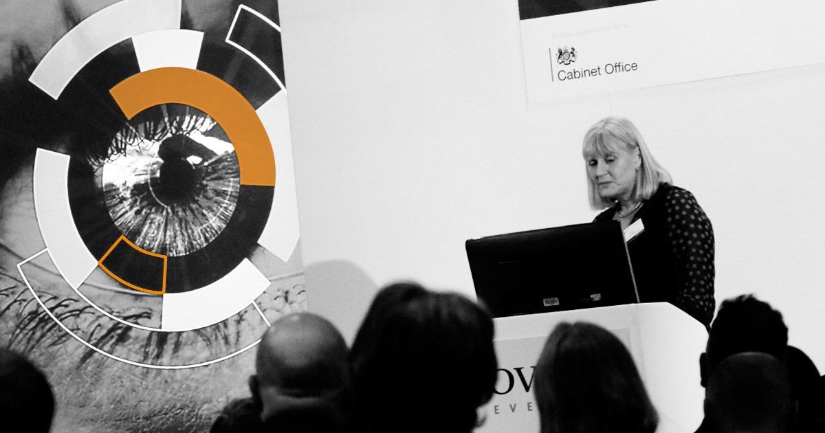 Image showing NHSCFA Cheif Executive addressing NHS collegues.