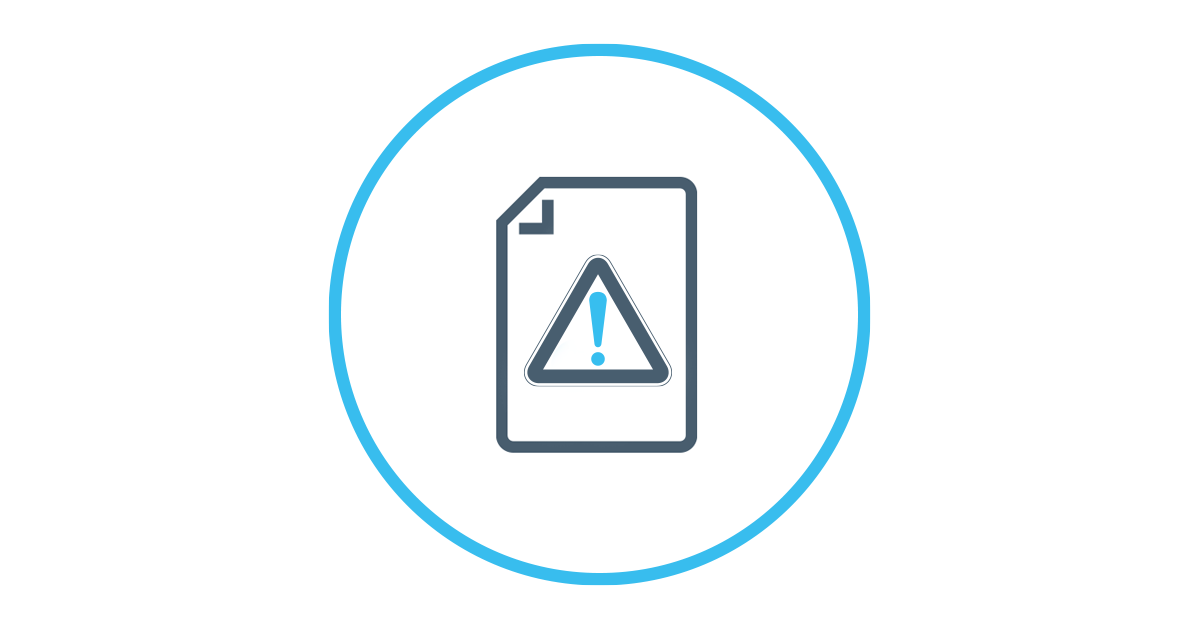 Image showing light blue ring with page icon inside displaying the word risk.