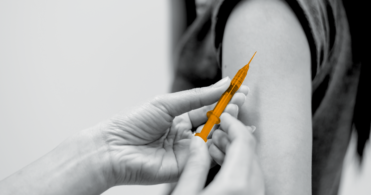 Image of member of the public being injected with Covid 19 vaccination
