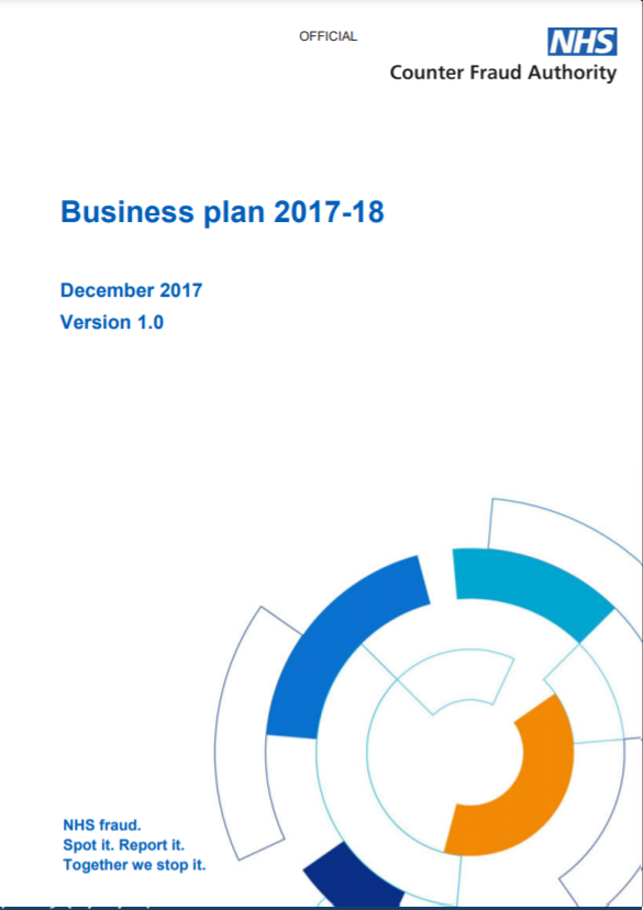 NHSCFA Business Plan Nov 2017 front cover