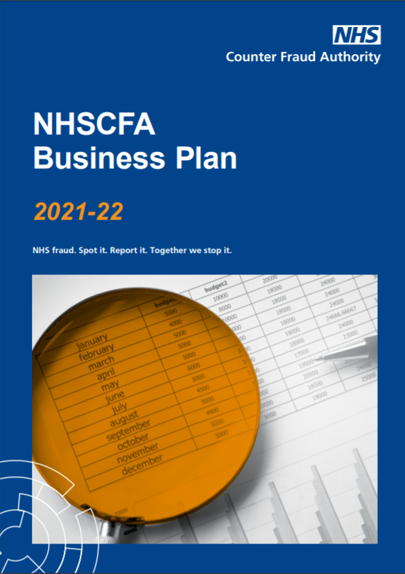 NHSCFA Business Plan 2021-22 front cover