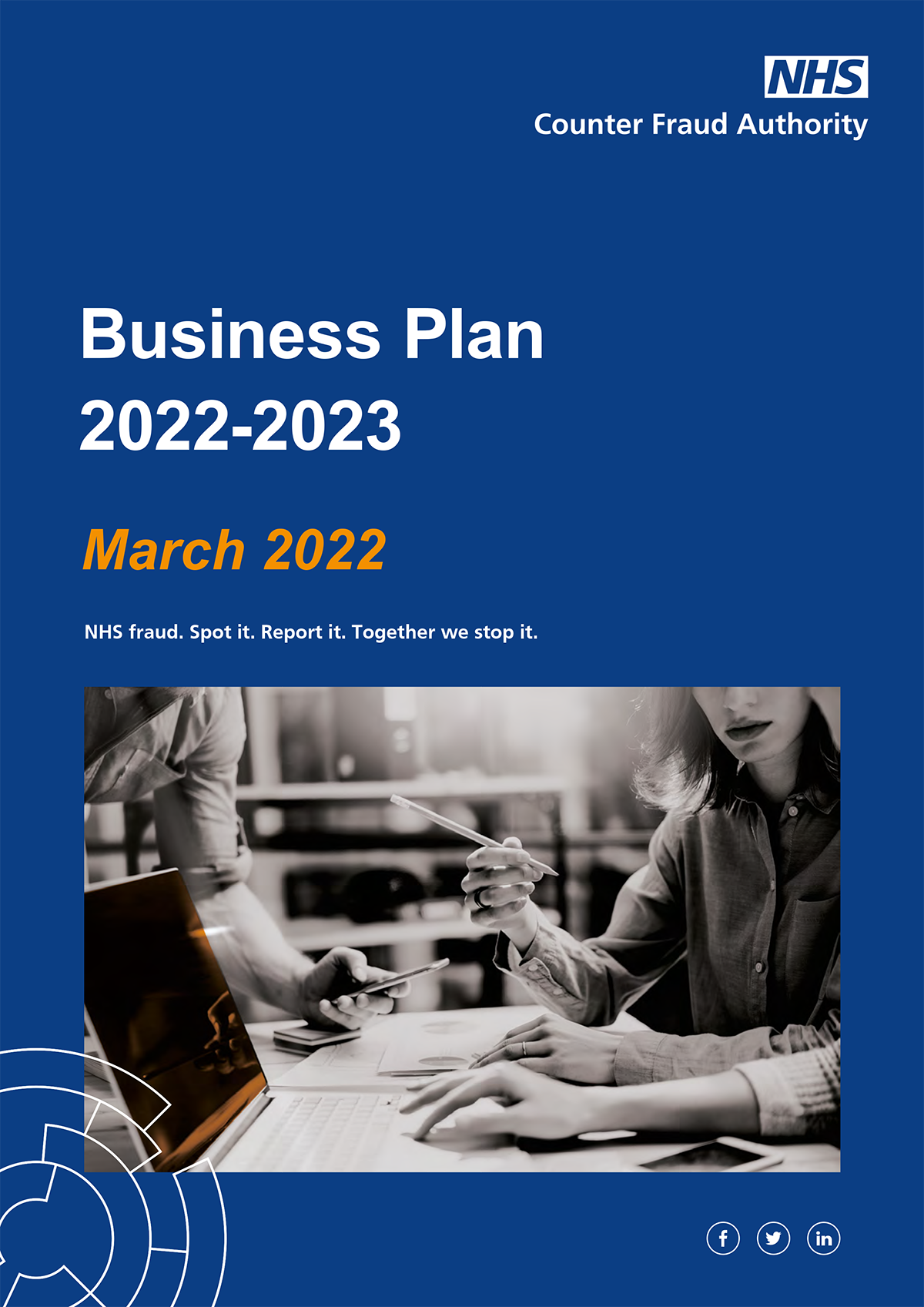 NHSCFA Business Plan 2022-23 front cover