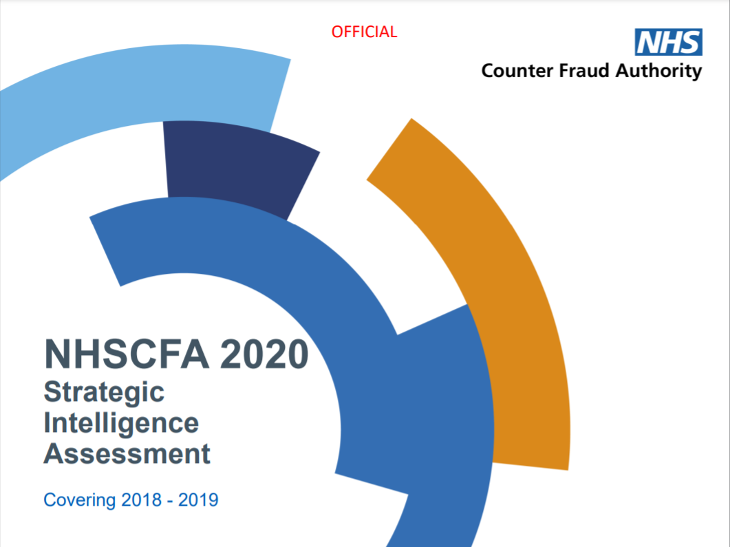 NHSCFA Strategic intelligence assessment 2020 front cover